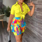 Damen Freizeit Set mit modischem Hemd und stylischen Shorts R&B