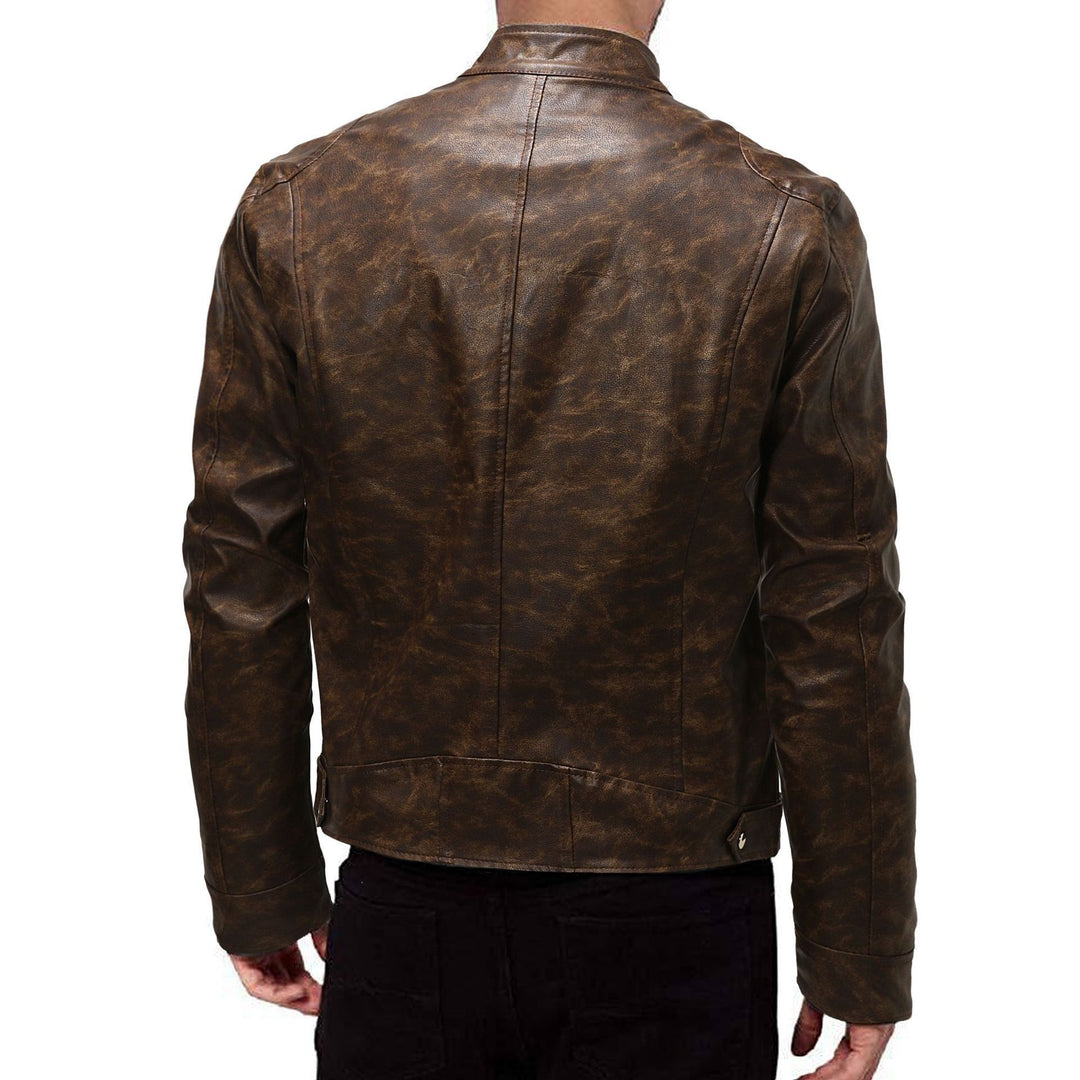 Herren Lederjacke mit Stehkragen