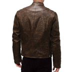 Herren Lederjacke mit Stehkragen