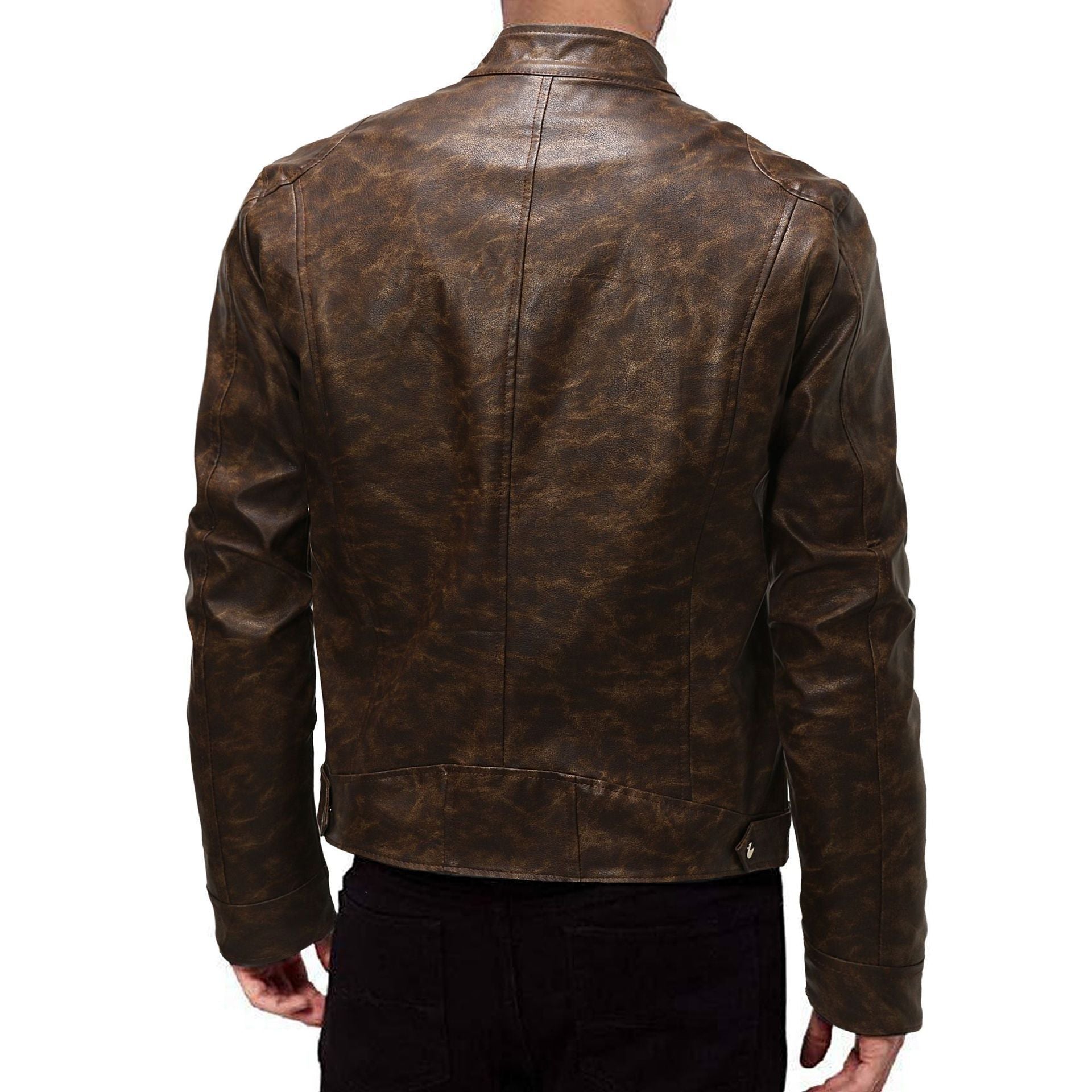 Herren Lederjacke mit Stehkragen
