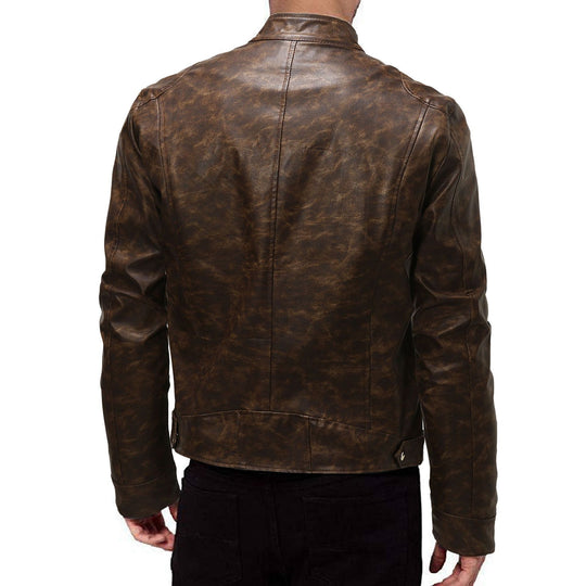 Herren Lederjacke mit Stehkragen