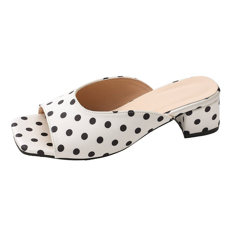 Damen elegante Mules mit offenem Zehenbereich und niedrigem Blockabsatz R&B