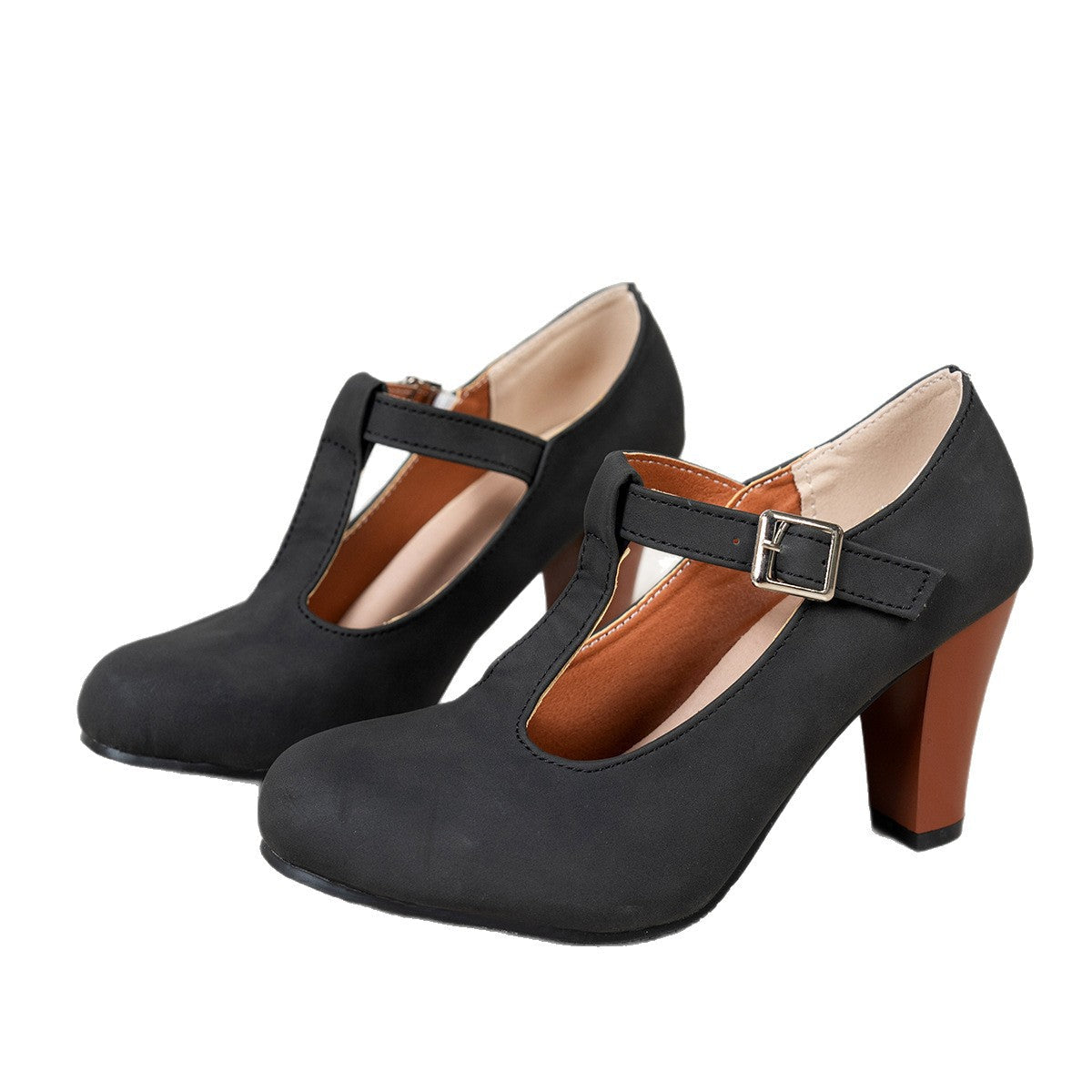 Damen T-strap Pumps mit eleganter Absatzhöhe und verstellbarem Riemen R&B