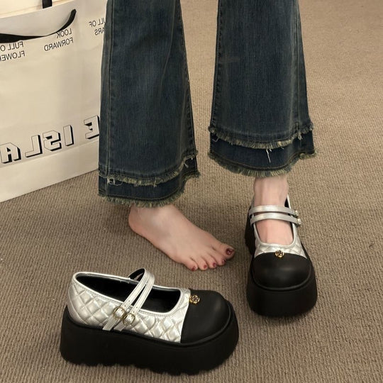 Damen Platform Mary Janes mit modischen Zweiriemen und geschmackvollem Design R&B