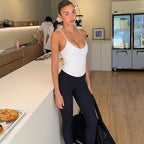 Damen Sportliches Body mit tiefem V-Ausschnitt R&B
