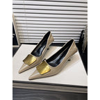 Damen spitze Stiletto-Pumps mit dekorativem Goldakzent R&B