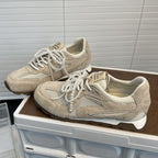 Damen Sportliche Sneaker mit atmungsaktivem Mesh und luxuriösem Veloursleder R&B