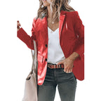 Damen elegante Blazerjacke im zeitlosen Design mit glänzender Oberfläche R&B