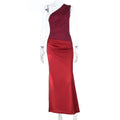 Damen elegantes Maxikleid mit asymmetrischem Oberteil und fließendem Saum R&B