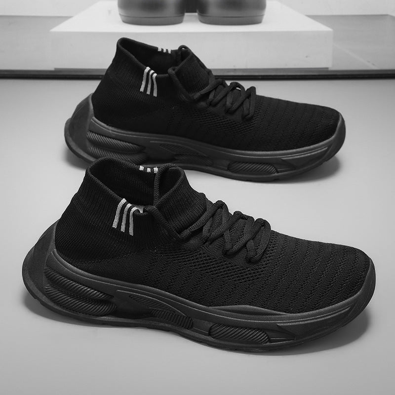 Damen High-Top Sneakers mit atmungsaktivem Strickmaterial und dämpfender Sohle R&B