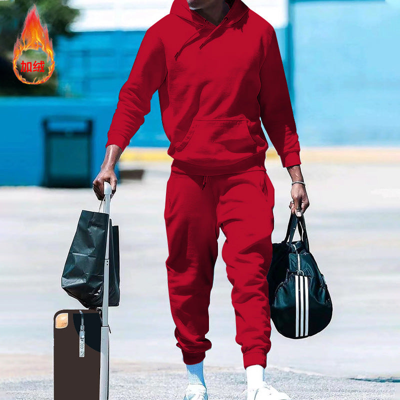 Herren lässiges Freizeit-Set mit Kapuzenpullover und Jogginghose R&B