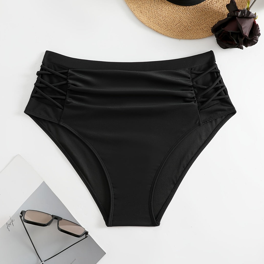 Damen High-Waist Bikinihose mit stilvollen Rüschendetails R&B