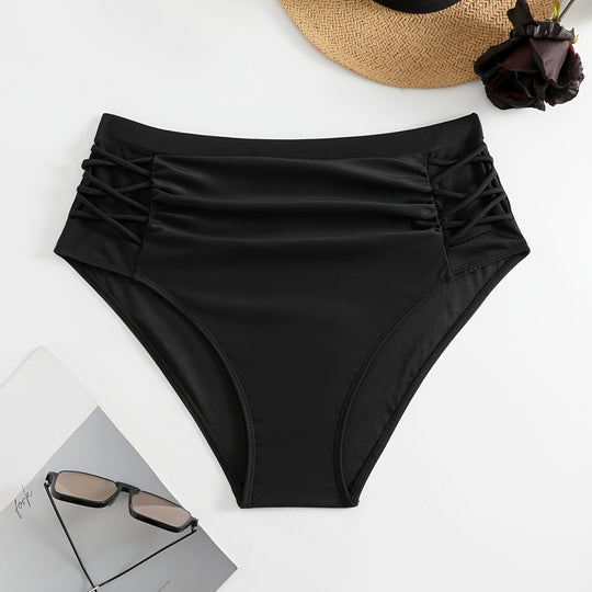 Damen High-Waist Bikinihose mit stilvollen Rüschendetails R&B