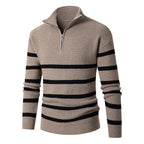 Herren Strickpullover mit Stehkragen und sportlichem Reißverschluss