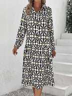 Damen Hemdblusenkleid mit modernem geometrischen Muster