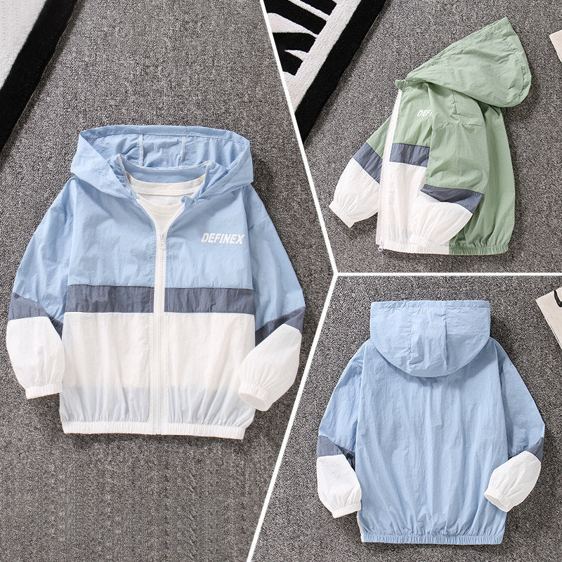 Unisex nan leichte Windbreaker Jacke mit Kapuze und Farbblock-Design wasserabweisend atmungsaktiv R&B