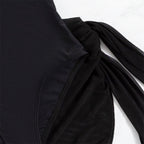 Damen einteiliger Badeanzug mit elegantem Wickelrock