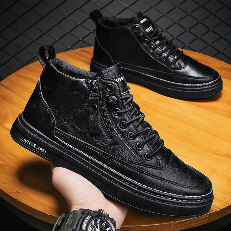 Herren Hochwertige Leder Sneakers R&B