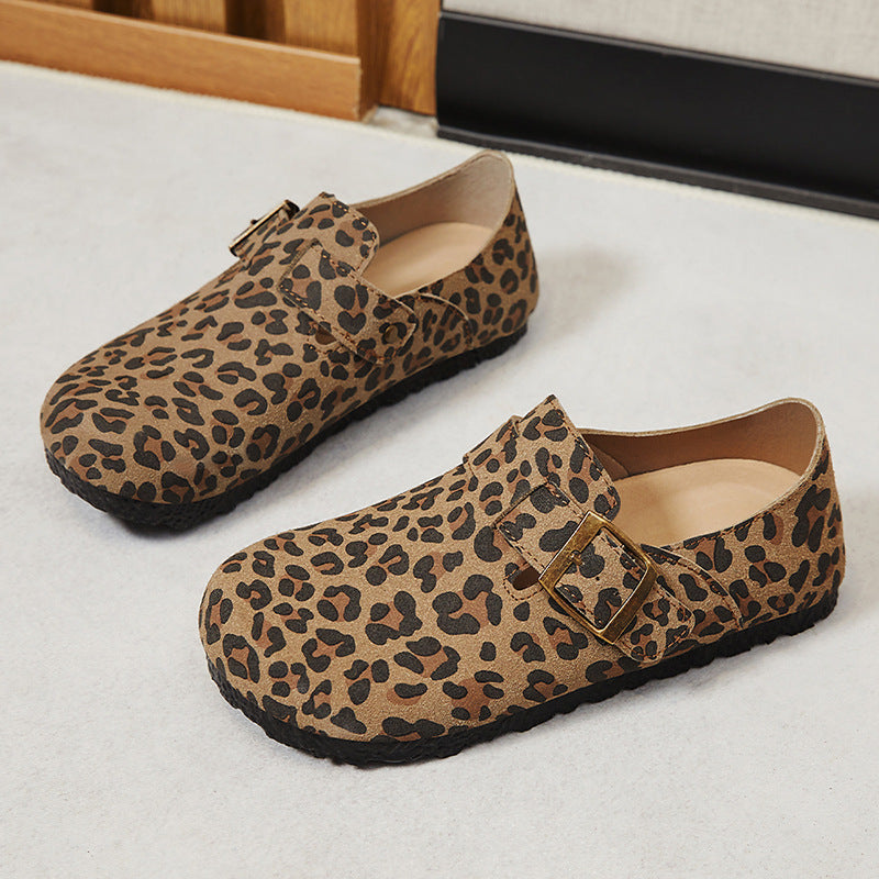 Damen Bequeme Mokassins mit originellem Leopardenmuster