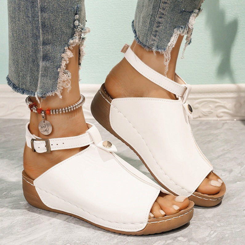 Damen Komfortable Zehentrenner-Sandalen mit verstellbarem Riemendesign R&B