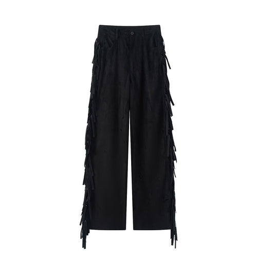 Damen weite Hose mit Fransen und modernem Schnitt R&B
