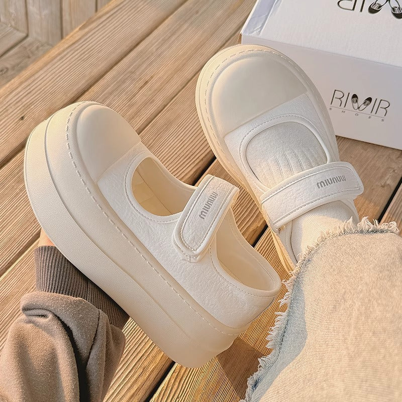 Damen Modische Plateauschuhe mit Klettverschluss