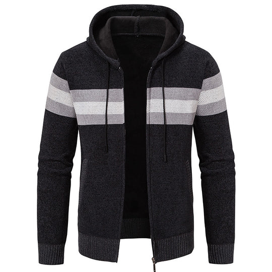 Herren modische Kapuzenjacke mit strukturiertem Design und elegantem Innenkragen R&B