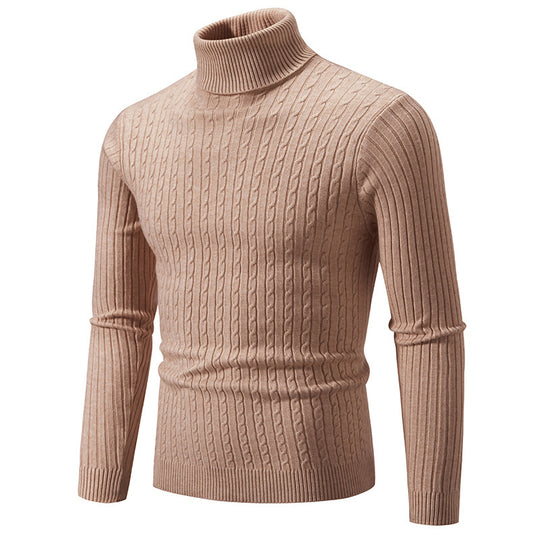 Herren Rollkragenpullover mit strukturiertem Strickmuster R&B