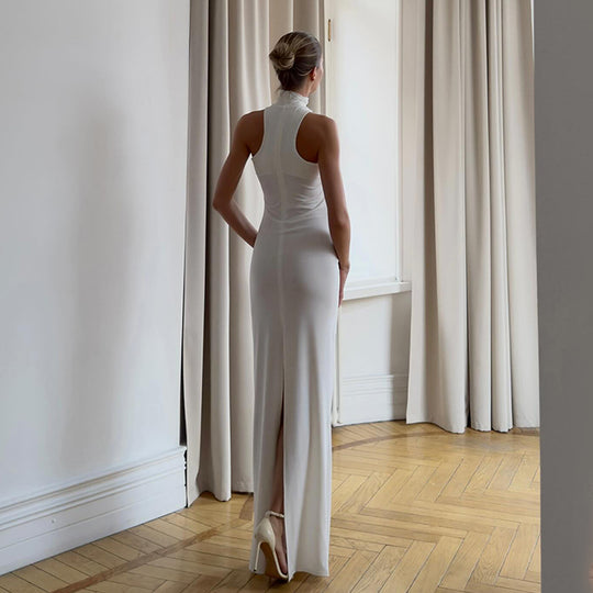 Damen Elegantes Maxikleid mit schickem Halterneck und figurbetontem Schnitt R&B