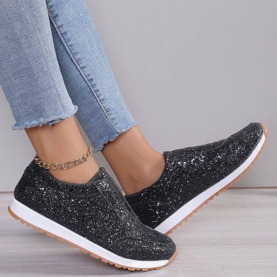 Damen Glitzernde Slip-On Sneakers R&B
