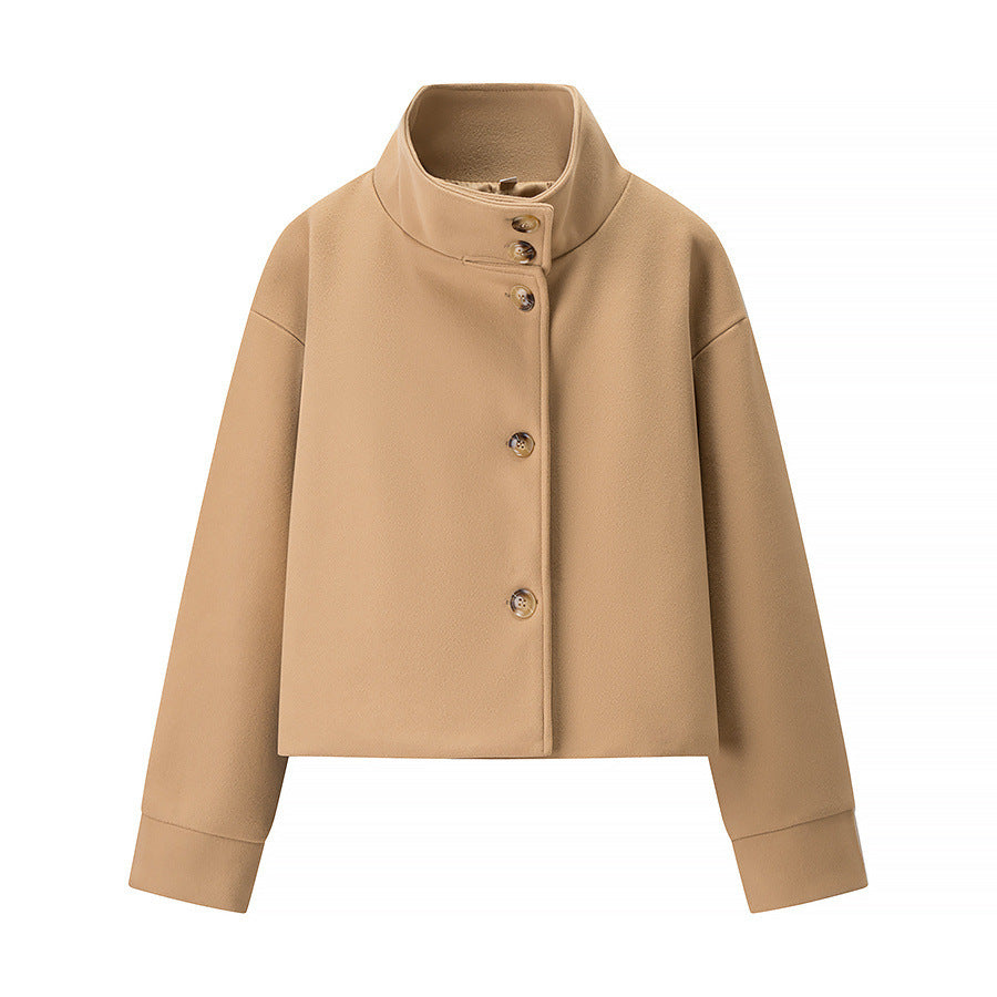 Damen Kurzjacke mit modernem Kragen und eleganten Knopfdetails R&B