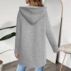 Damen Lange Strickjacke mit durchgehendem Reißverschluss und praktischen Taschen R&B