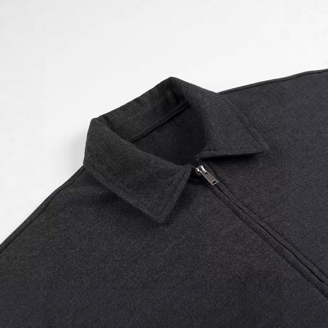 Damen lässige cropped Jacke mit praktischen Taschen und modernem Reißverschluss R&B