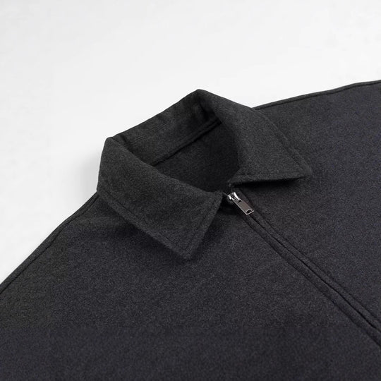 Damen lässige cropped Jacke mit praktischen Taschen und modernem Reißverschluss R&B