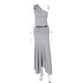 Damen Elegantes One-Shoulder Kleid mit fließendem Saum und Raffung R&B