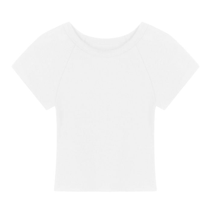 Damen Cropped T-Shirt mit modischem Rundhalsausschnitt und lässigem Design