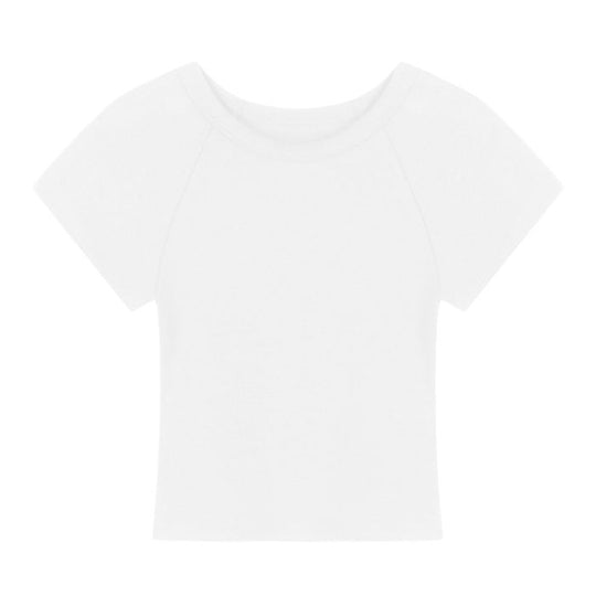 Damen Cropped T-Shirt mit modischem Rundhalsausschnitt und lässigem Design