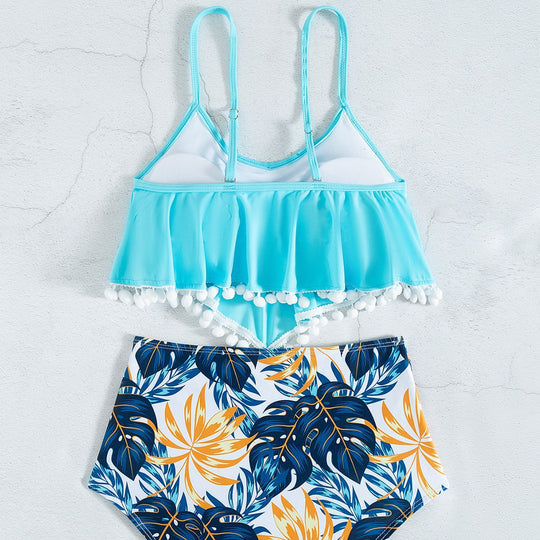 Damen Bikiniset mit verspieltem Volant und hochgeschnittenen Hosen R&B