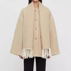 Damen Fransenjacke mit eleganter Saumverzierung R&B