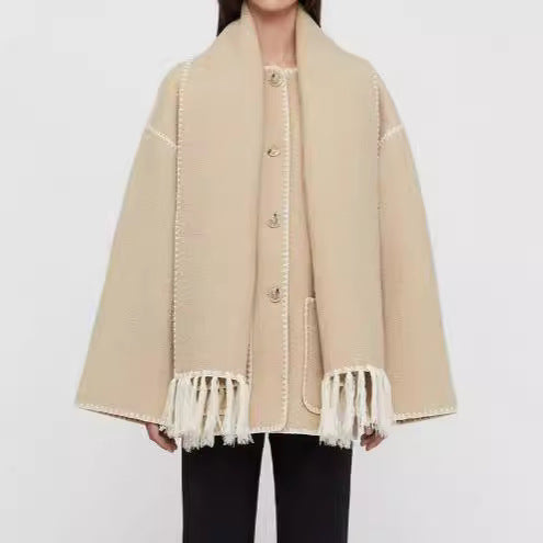 Damen Fransenjacke mit eleganter Saumverzierung R&B