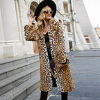 Damen Luxuriöser Kunstpelzmantel mit Leopard-Design R&B