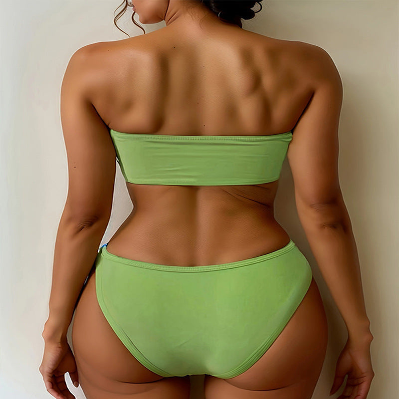 Damen Bandeau-Bikini mit verstellbarem Bindand