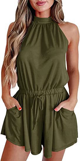 Damen Jumpsuit mit hohem Kragen und tailliertem Schnitt R&B