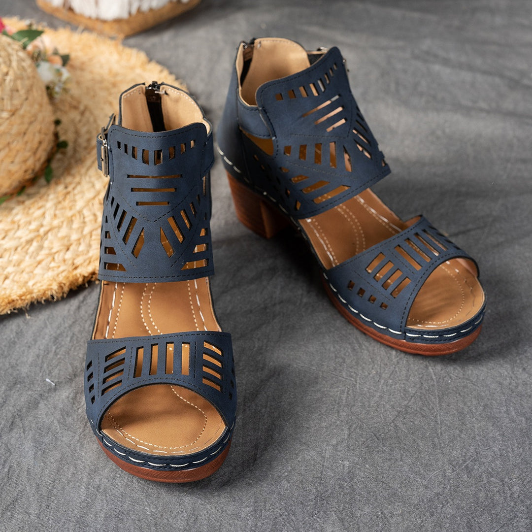 Damen Schnürsandalen im modischen Cut-Out-Design R&B