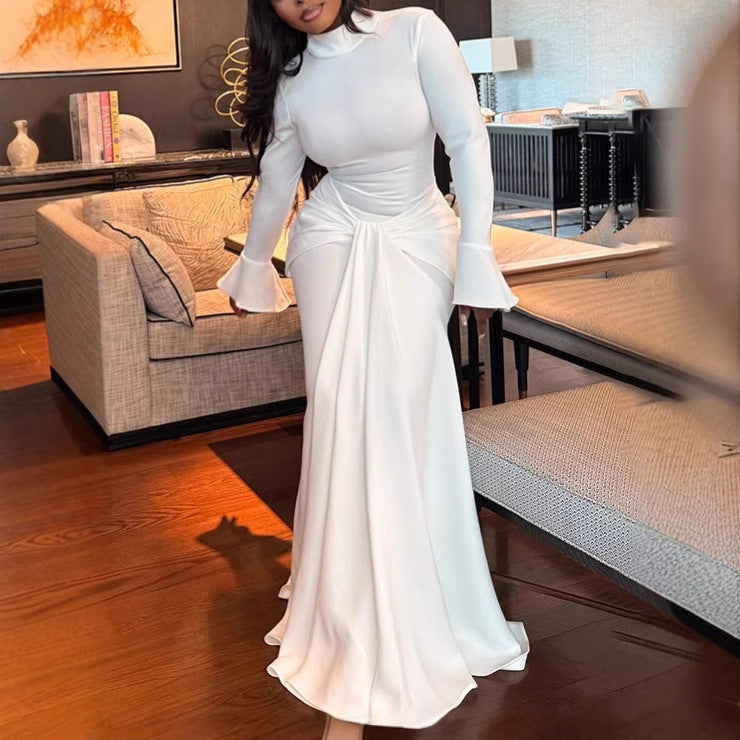 Damen Elegantes Maxikleid mit figurbetontem Schnitt und Rüschendetails R&B