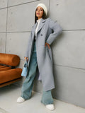 Damen Eleganter Wollmantel im doppelreihigen Design R&B