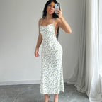 Damen Maxikleid mit eleganter Schnürung und floralem Muster R&B