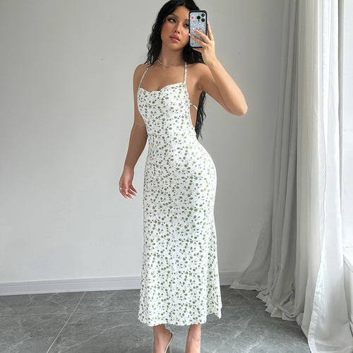 Damen Maxikleid mit eleganter Schnürung und floralem Muster R&B