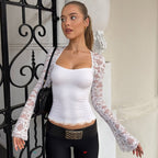 Damen Elegantes Oberteil mit Spitzendetails R&B