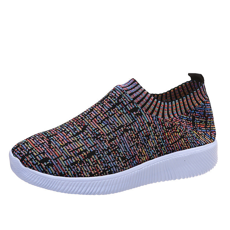 Damen Slip-On Sportschuhe mit atmungsaktiver Strick-Oberfläche und rutschfester Sohle R&B